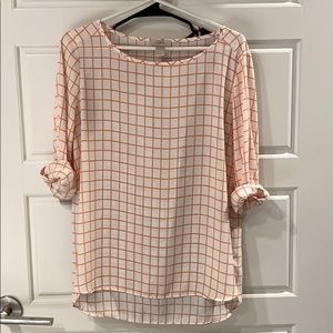Orange and white checkered shirt